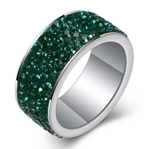 Elegant Women's 316L Stainless Steel Wedding Ring with CZ Crystal Pave