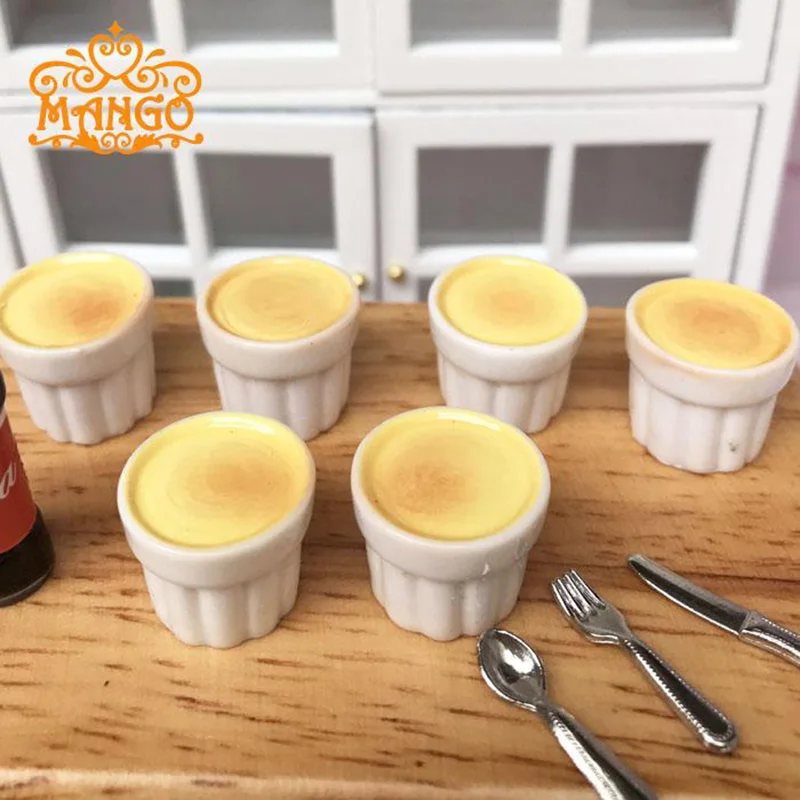

5PCS/lot 1:12 Miniature Dollhouse Custard Pudding Miniature Food for blyth dollhouse pretend food Kitchen Toys for children