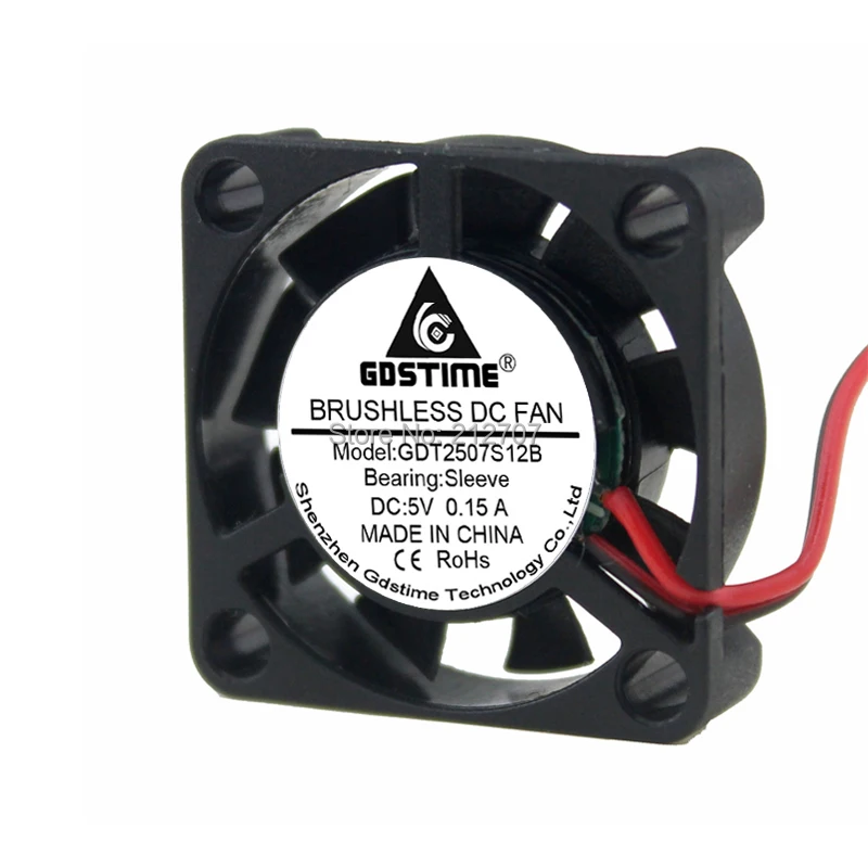

1PCS GDT 2Pin 5V DC Mini Axial Cooling Fan 25mm 2.5cm 2507 25x25x7mm 9 Blades