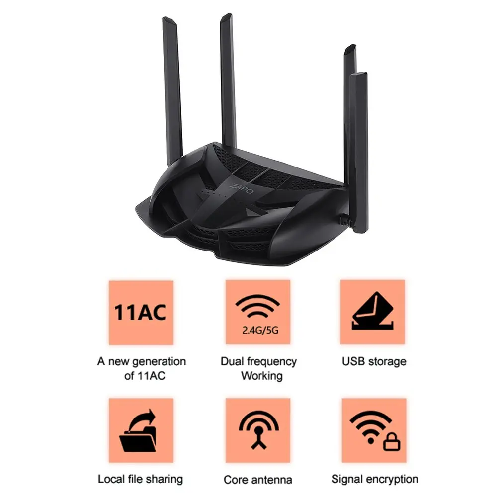 

Z-1200 Wireless Router Us 1200m Dual Band Wireless Router Game Player Router Game Accessories
