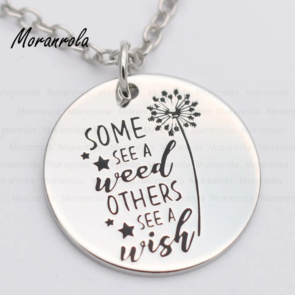 

New arried "some see a weed others see a wish"Copper necklace Keychain,charm Hand-Stamped Jewelry Encouragement Dandelion gift