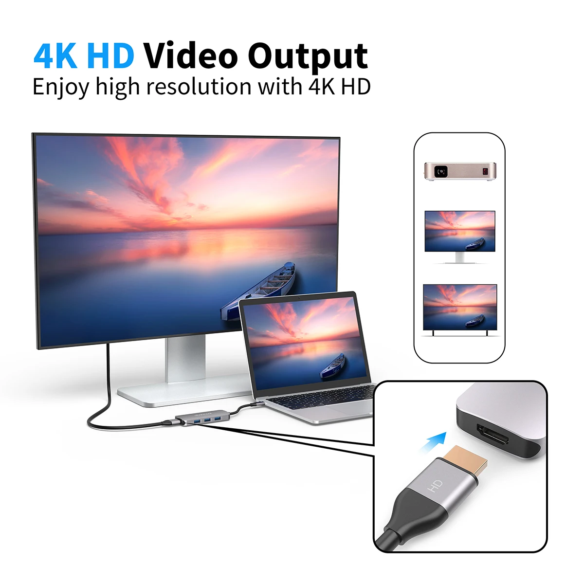 Dodocool 7 в 1 USB C концентратор с Тип Мощность доставки 4 К видео HDMI для MacBook Pro samsung Galaxy S9