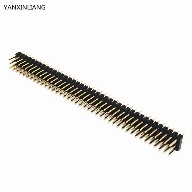 

2pcs Pitch 2.54mm 120 Pin 3x40Pin Three Row Male Breakable Pin Header Connector Strip for Arduino Black