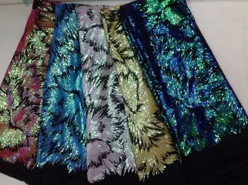 

pretty sequins fabric LJY-70218 new design french net fabric with sequins for wedding