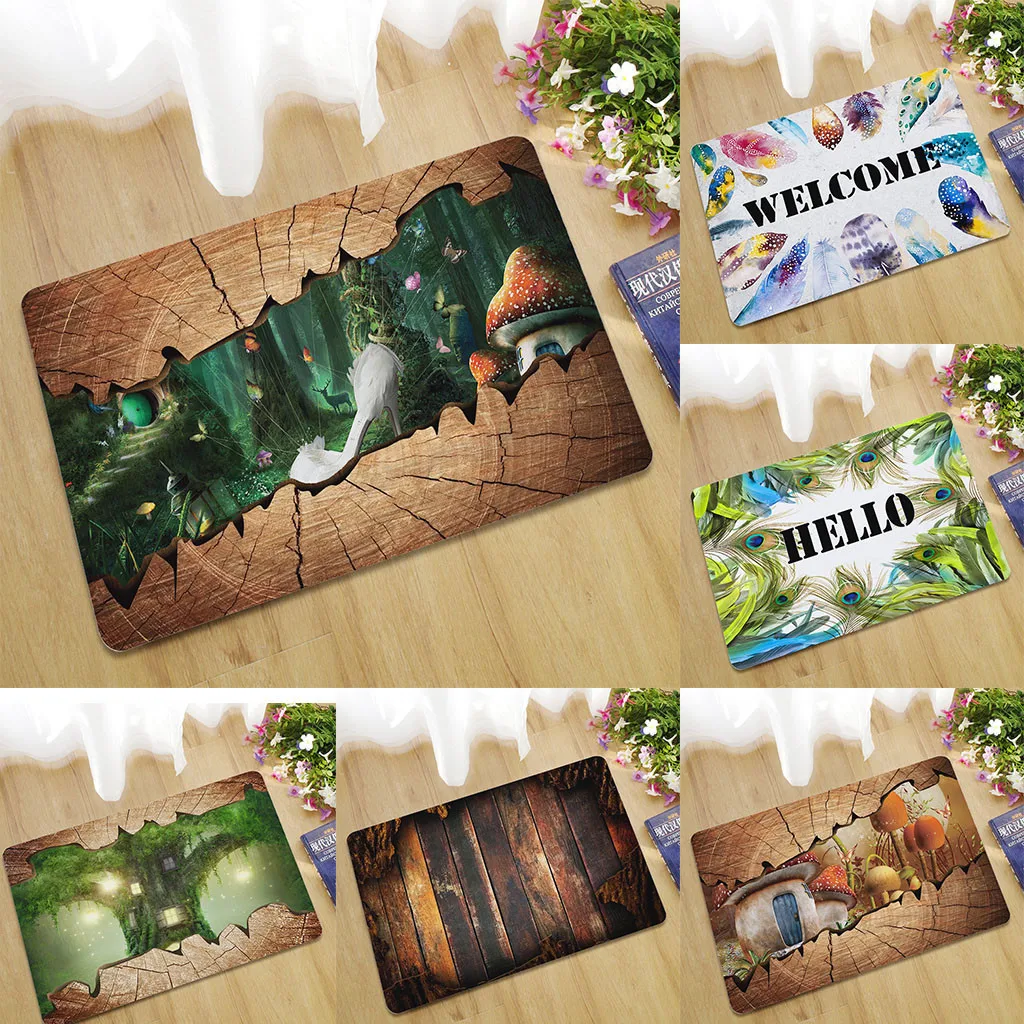 Здравствуйте Добро пожаловать коврик на порог Прихожая входной коврик мультфильм шаблон ковер коврики Нескользящие гостиная пыленепроницаемые коврики