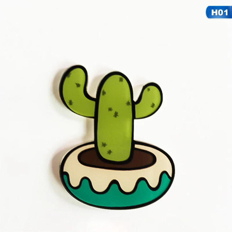 

1 PCS Cute Icon Cactus Succulent plants Acrylic Pin Badge Cartoon Icons Backpack Decoration Badges