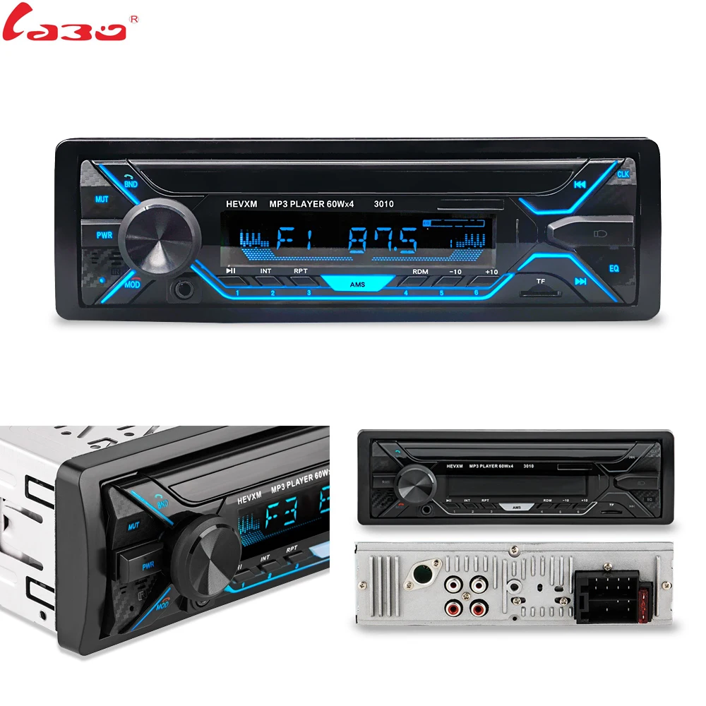 LaBo Radio de coche 1din Autoradio entrada Aux receptor Bluetooth Radio Estéreo MP3 reproductor Multimedia soporte FM/MP3/WMA /USB/tarjeta SD