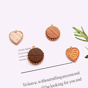 

Japan and Korea alloy log bamboo ornaments accessories diy material hand-made texture jewelry pendant 6 pieces