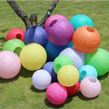 

15cm 20cm 25cm 30cm 40cm Round Chinese Paper Lantern Birthday Wedding Party decor gift craft DIY wholesale retail