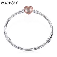 2019 Hot Silver Plated 3mm Basic Snake Chain Fit Pandora Bracelet DIY Charms Beads Jewelry Original Bracelets & Bangles