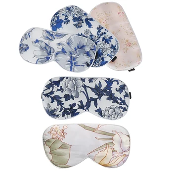 

Fashion Chinese Style Creative Sleeping Flower Silk Mask Eyepatch Soft Eye Sleep Mask For Travel Relaxing Sleeping