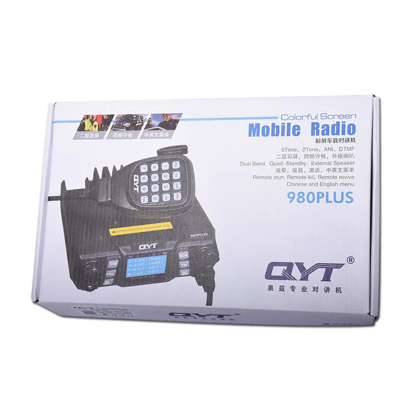 Brand New QYT KT 980Plus Dual Band Quad Display Walkie Talkie For Car Two Way Radio Station With Screen Free Shipping|walkie talkie|dual bandtalkie