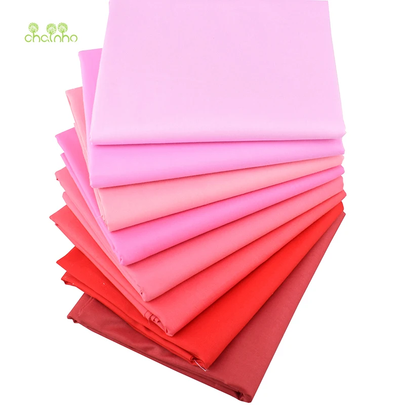 Chainho, 8 шт., розовый сплошной цвет серии, печатных саржевая хлопковая ткань, Лоскутная Ткань, DIY шитье и материал для стеганых изделий для малышей и детей
