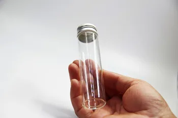 

5pcs 30*100mm 50ml Glass Bottle Vials Vase Potion Tie Plug Glass Bottles Storage Containers Jars Aluminum Cap glass jars Decor