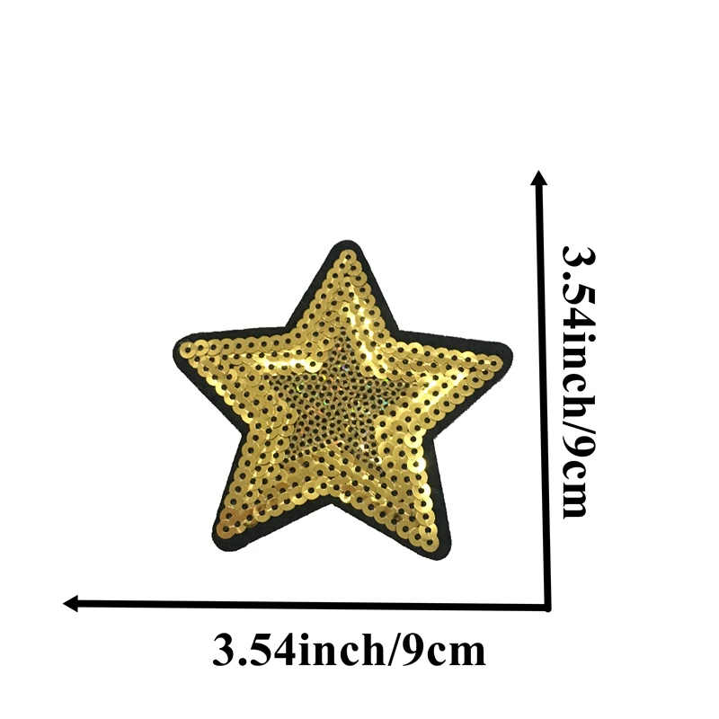 6 шт.(1 большой+ 5 маленьких) золотые звезды, расшитые блестками, железные нашивки для одежды, джинсов, аксессуары для украшения своими руками, Аппликации со звездами