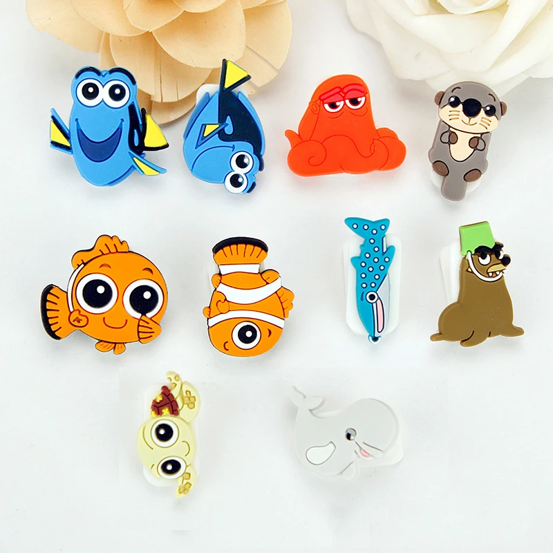 

10pcs/set Plastic Cartoon Cute Marine Life Clip With Photo Hanging Spring Clip Message Card Memo Clip Stationery