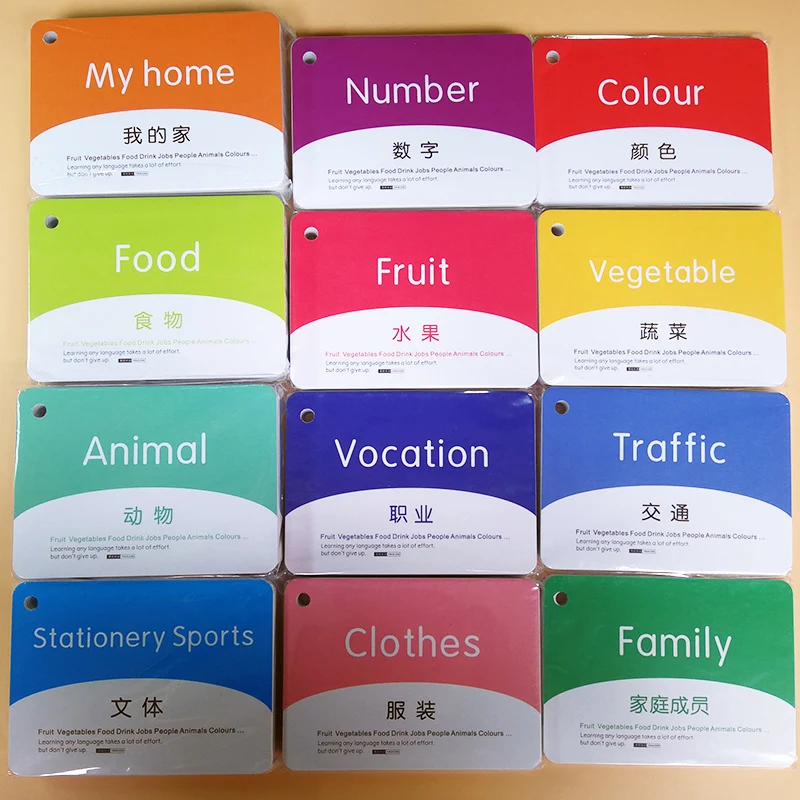 12 books/set,437 Montessori Mandarin characters Learning English ...