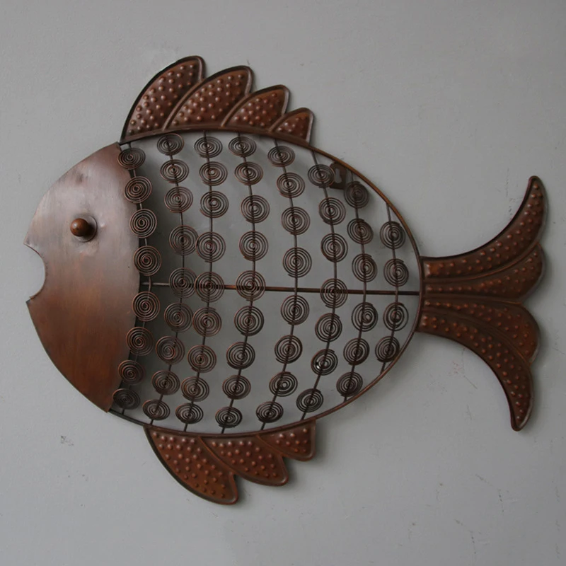 

American Retro Home Software Accessories Iron Goldfish Hanging Office Living Room Wall Hangings Crafts Wall Decoration Creative