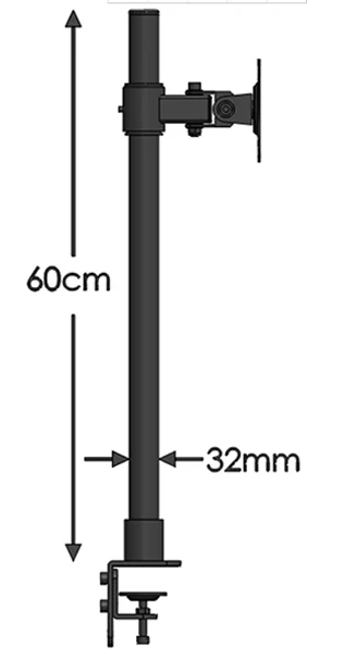 DL-T801L VESA 75X75 100X100 15 كجم 60 سنتيمتر رصد حامل مكتبي حامل مكتبي تلفاز LCD دعم 360 درجة الدورية حامل تلفاز ذراع متحرك