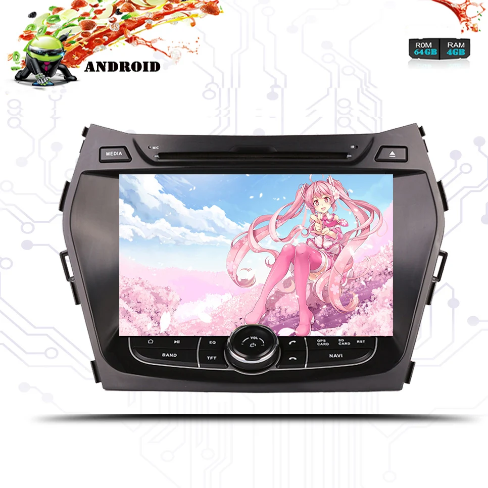 Android 9 0 Автомобильный CD dvd для Hyundai IX45 Santa fe 2013 2014 2015 2016 2017 2018 автомобильный Радио