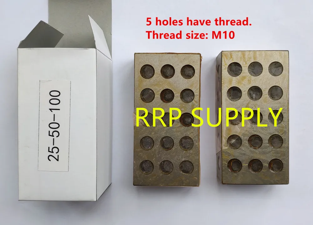 

23 holes Precision 25-50-100mm Blocks, 1pair=2pcs, parallel clamping block set, steel block set, five M10 holes