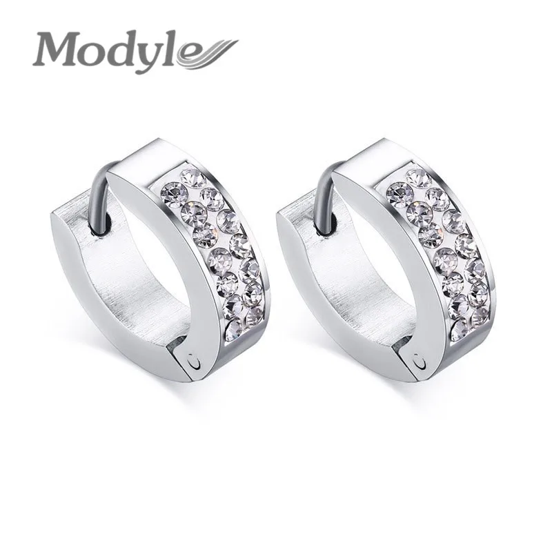 Серьги гвоздики женские из нержавеющей стали с кристаллами|fashion stud earrings|stud