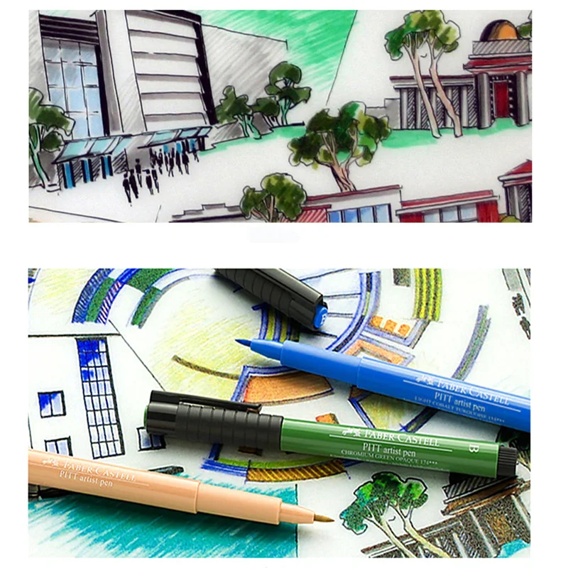 Faber Castell Pitt художественная Ручка B коробка из 6 'ландшафтный дизайн в