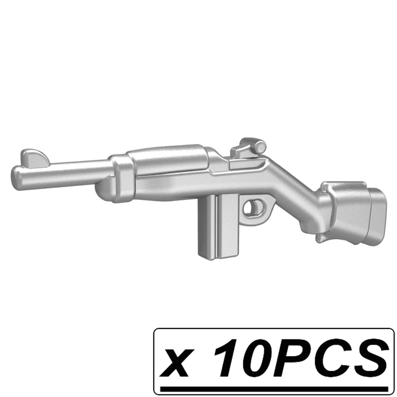 10 шт./лот WW2 пушки военное оружие винтовка машина Submachine SMG SWAT MOC части строительные блоки кирпичи игрушки для детей - Цвет: 10pcs PJ0100