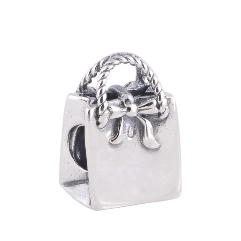 

Lady Handbag Signature Silver Beads for Charm Bracelets Women Beaded Silver 925 Jewelry DIY Shopping Bag Beads Jewelry Making