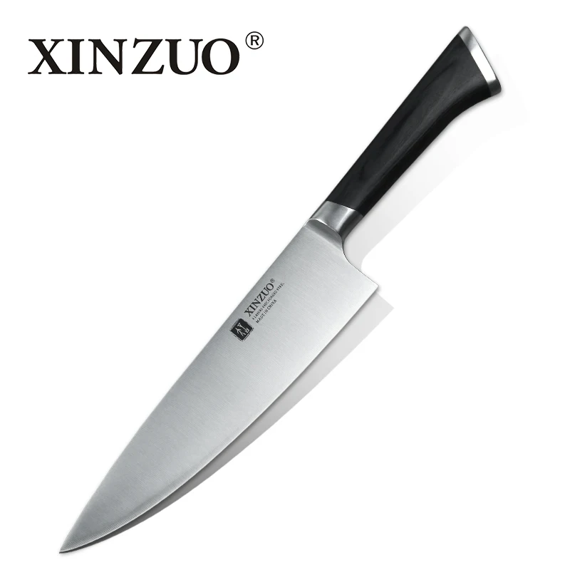 

2019 XINZUO 8'' inch Butcher Knife High Carbon 3-layer 440C Clad Steel Chef Knives Kitchen Knife Brand New Arrival Ebony Handle