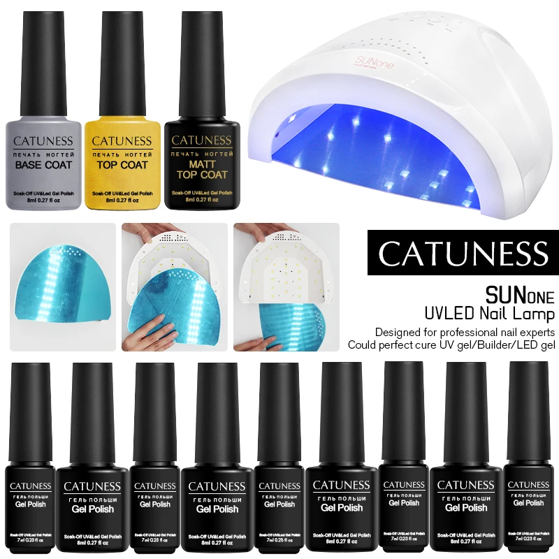 CATUNESS UV Светодиодная лампа для сушки ногтей всех типов гель лака 10/30/60 S время