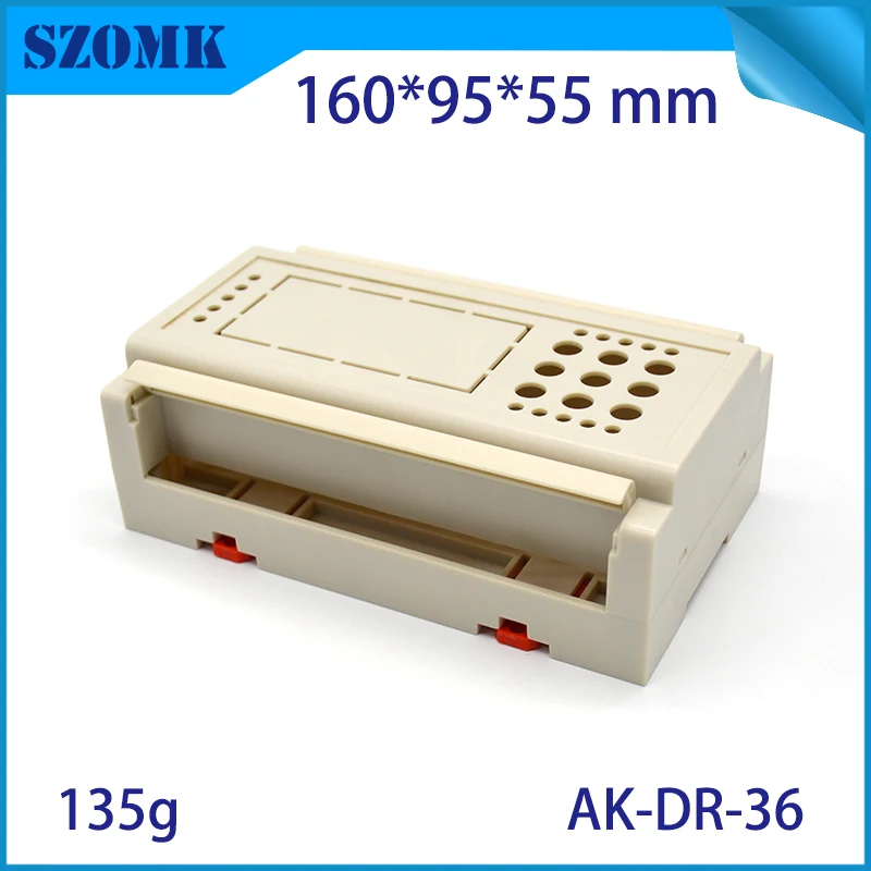 szomk plastic din rail power supply enclosure project box PLC plastic enclosure for electronics din rail junction housing (3)