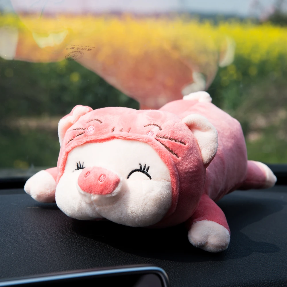 

Car Ornament Bamboo charcoal Smelly Remover Cute Pig Cartoon Pillow Auto Air Freshener Dashboard Decor styling Decoration gifts