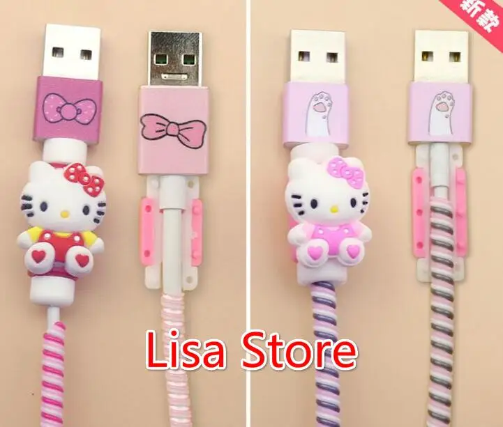 12pcs/6 pairs Universal Cartoon USB Charger Cable Winder Earphone Cable Cord Protector Cable Bite For iPhone Samsung Cell Phone