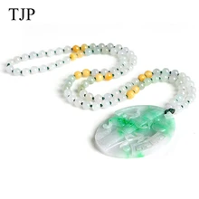 TJP Emerald Beautiful stone Jade Bamboo Jewelry accessories Authentic pendant necklace WH1314 Free shipping