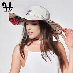 Furtalk летнего солнца шляпы для женщин модные дизайнерские женские Beach Sun Hat с складной широкополый