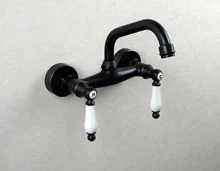 New Oil Rubbed Bronze Wall Mount Bathroom/Kitchen Faucet Mier Tap Dual Handle