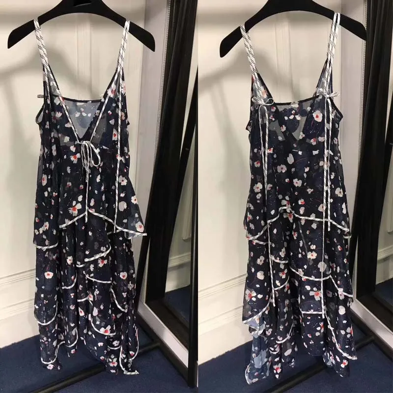 

women summer long dress amazing holiday maxi dress unique cascading ruffle chiffon casual vestidos de fiesta elegant sarafans