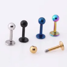 1 шт. для мужчин и женщин, ювелирное изделие для ушей, кости пирсинг, украшение для пирсинга Лабрет 4/6/8/10 мм нержавеющая сталь цвет серебристый, золотой цвет: черный, синий, ювелирное изделие для тела