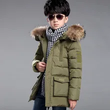 winter boys coats and jackets 2016 boys white duck down jakcet thicken warm hooded big boy outerwear coat kids clothing DQ124