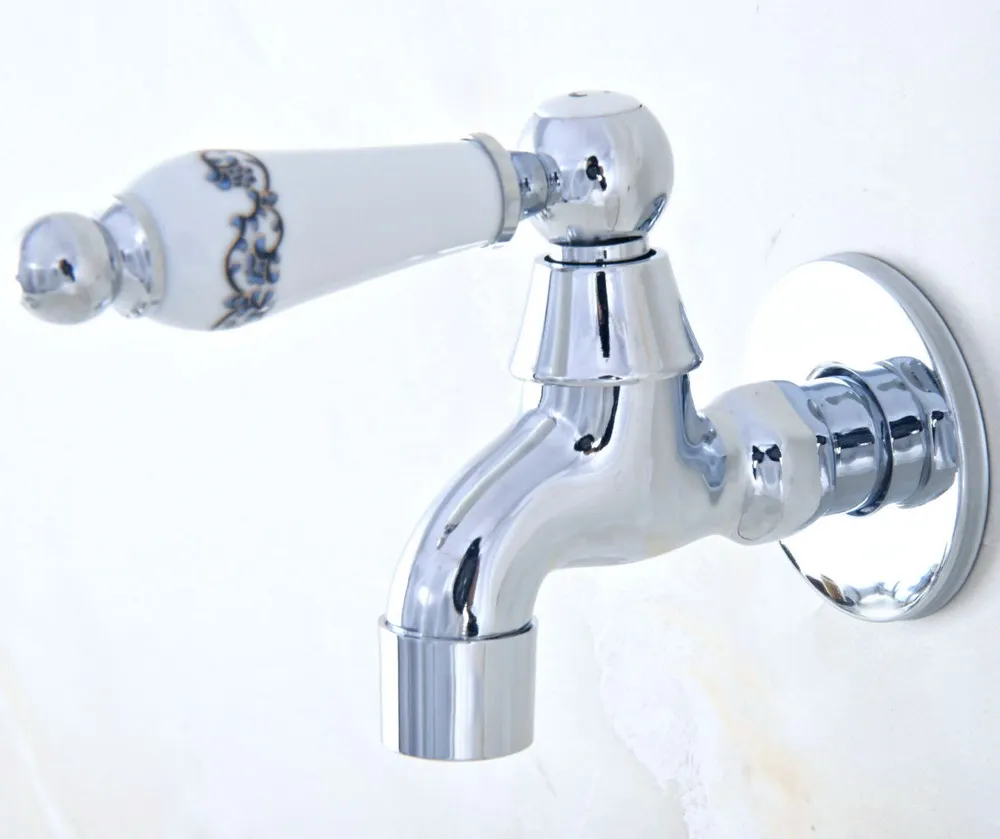 

Polished Chrome Outdoor Faucet Garden Water Tap / Mop Pool Faucet / Laundry Sink Cold Water Tap Bidcock Faucet Bav157