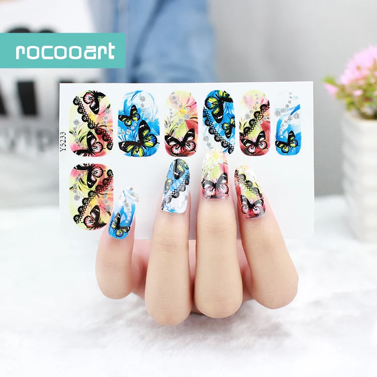 Rocooart Y5233 Красочные бабочки украшения для дизайна ногтей сексуальные кружевные