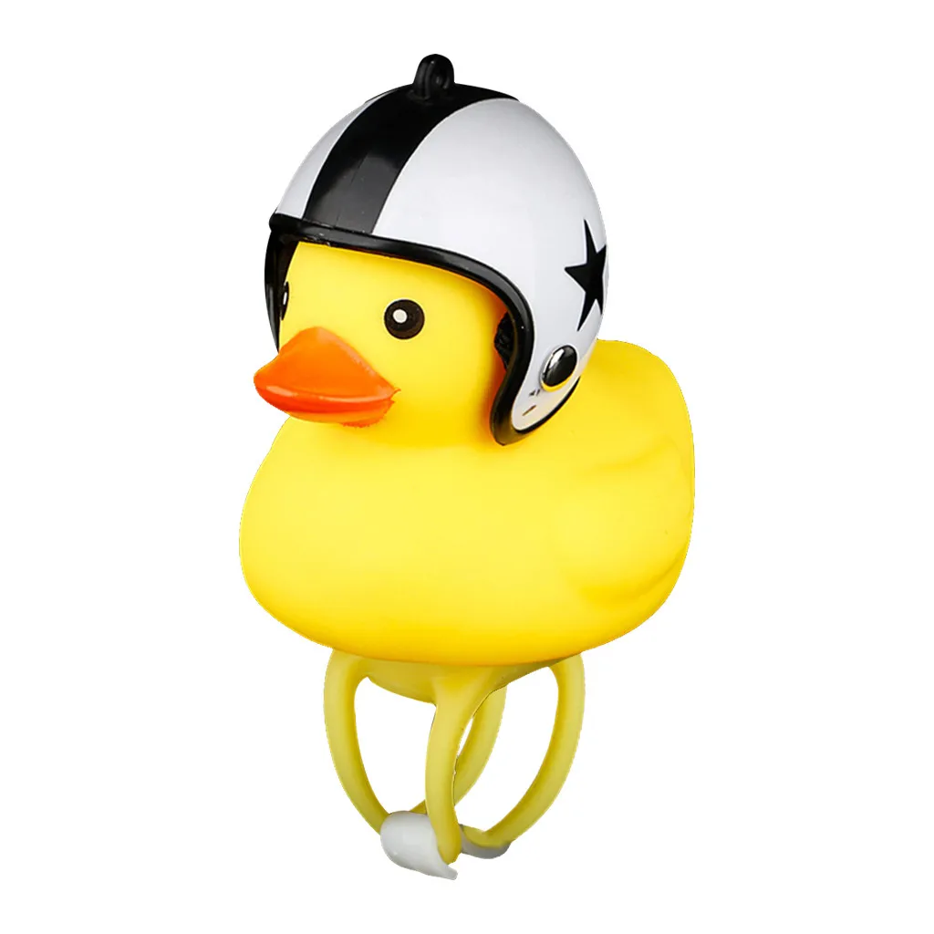 Top Funy Animal Bicycle Light Cartoon Little Yellow Duck Helmet Head Light Shining Duck Bicycle Bells Handlebar Accessories 2.46 23