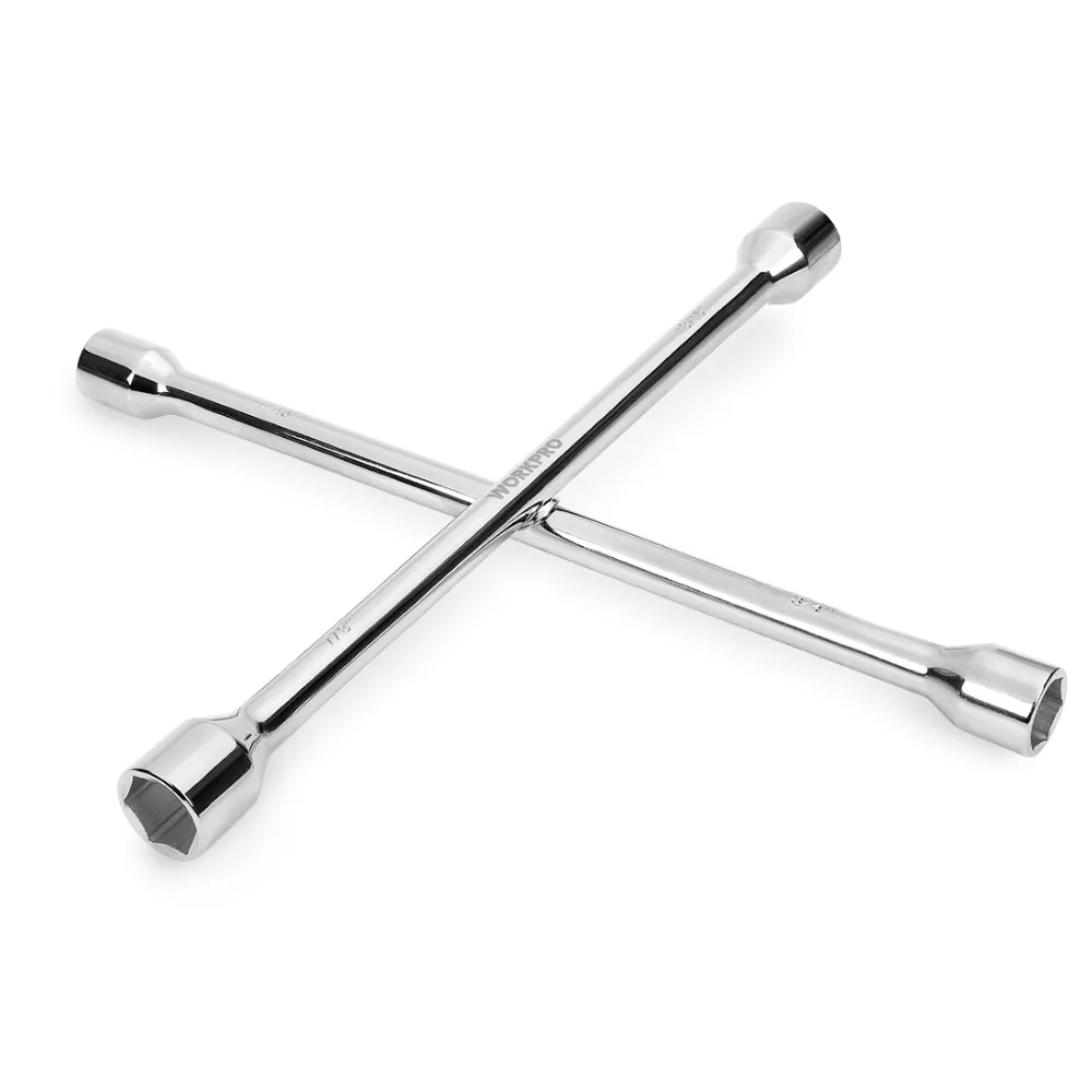 WORKPRO Car Repairing Wrench Cross Socket Wrench Auto Tyre Remover Mounting Spanner 11/16 inch  3/4 inch  13/16 inch  7/8 inch 