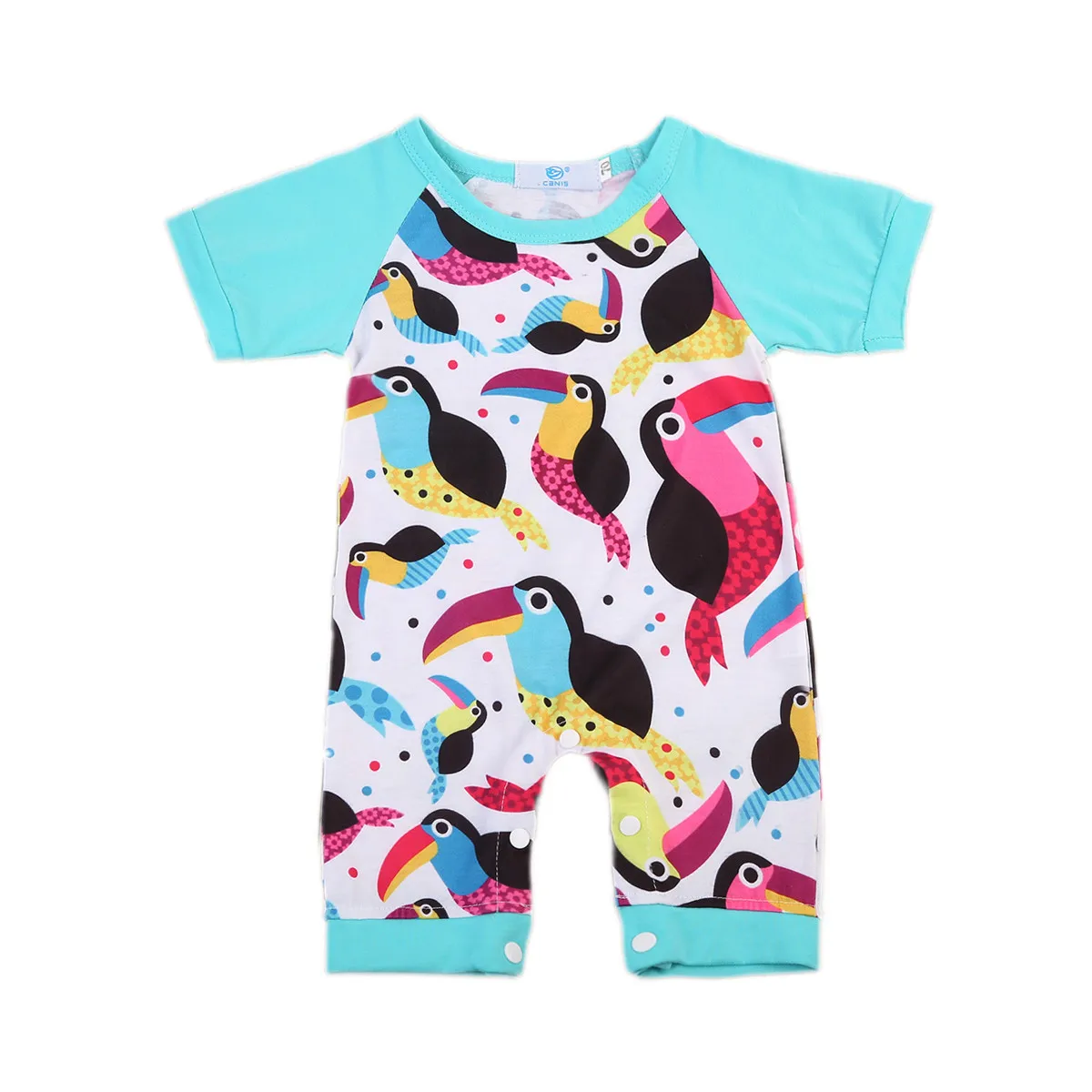 Sleeveless Cute Newborn Baby Girls Short Sleeve Romper Birds Printing