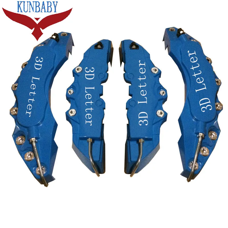 

KUNBABY ABS Plastic Car Auto 3D Word Style Disc Brake Caliper Covers Blue with white 3D letter L and M Front And Rear Size M+L
