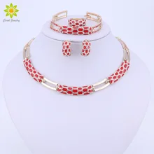 Африканские бусы Ювелирные наборы модные свадебные аксессуары для женщин Кристалл Золотой цвет ожерелье серьги набор нигерийский платье воротник