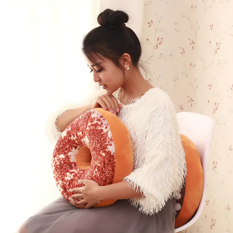 

1Pcs Christmas Sofa Decorative Cute Simulation Cushion Soft Plush Pillow Seat Pad Sweet Donut Foods Cushion Case