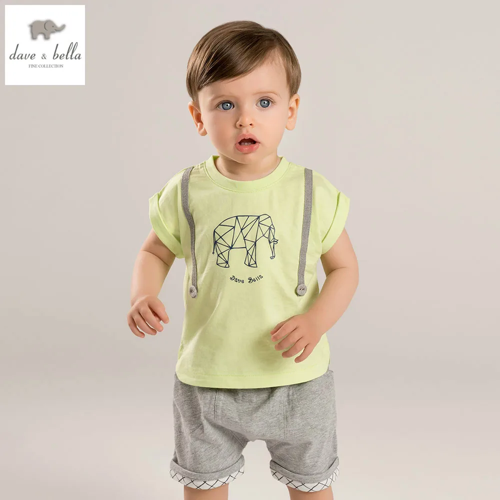 DB5962 dave bella summer baby boys clothing set apple green sets childs