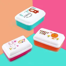 Мультфильм Животные Коробки для обедов 3 шт. японский Стиль Бенто-Ланч-контейнер для еды Пластик обед суши Коробки